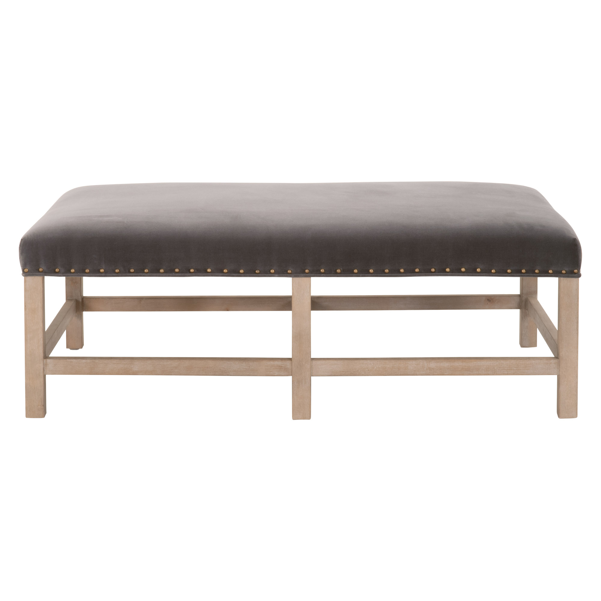 Essentials for Living Blakely Upholstered Coffee Table Dark Dove Velvet