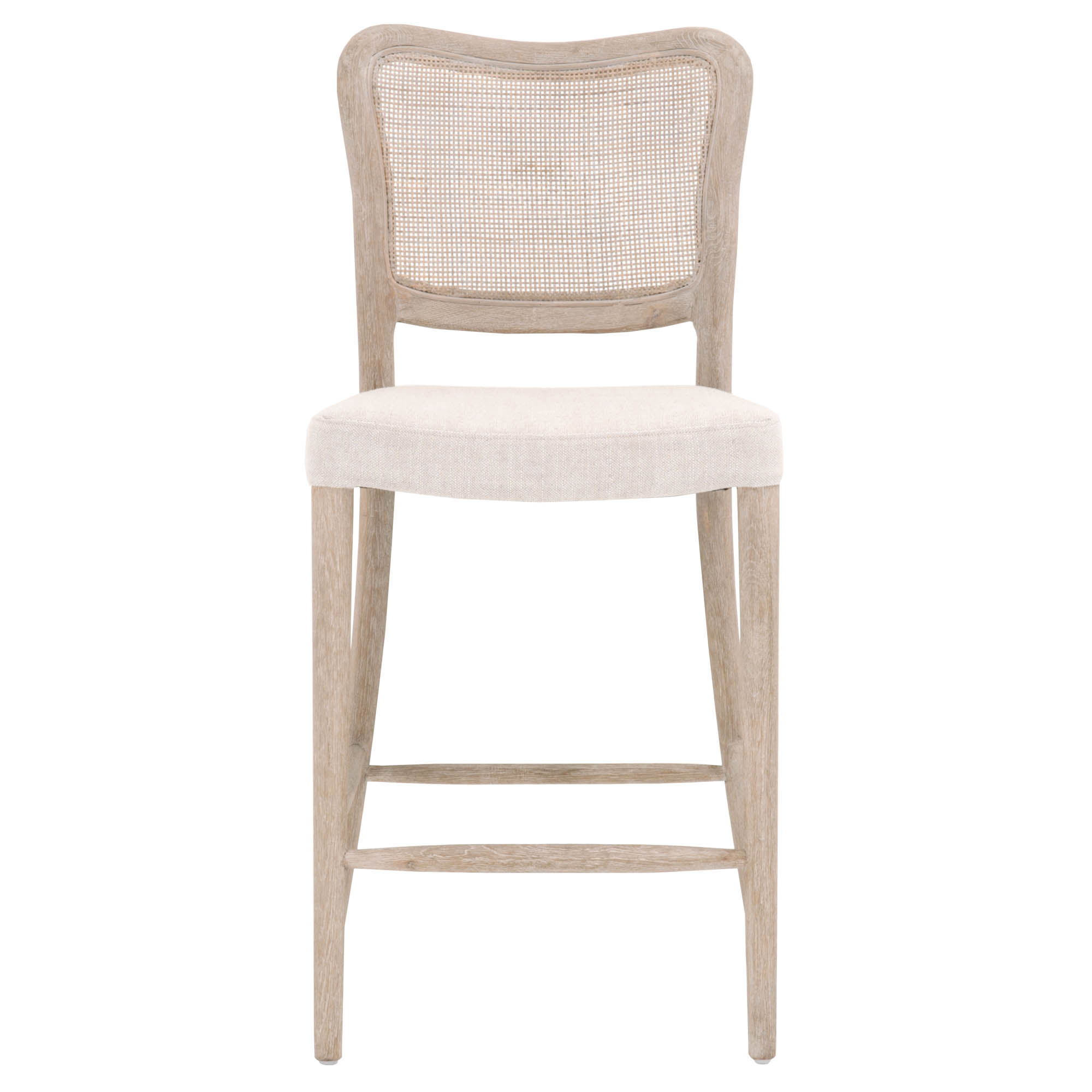 Essentials for Living Cela Counter Stool Bisque, Natural Gray Oak, Cane