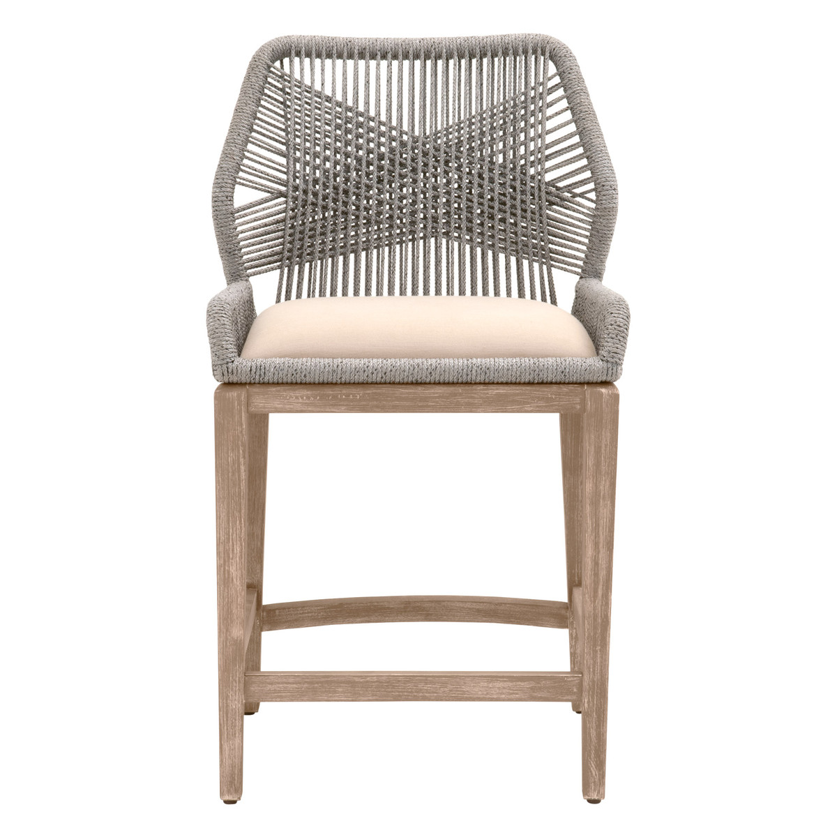 Essentials for Living Loom Counter Stool Platinum Rope, Light Gray