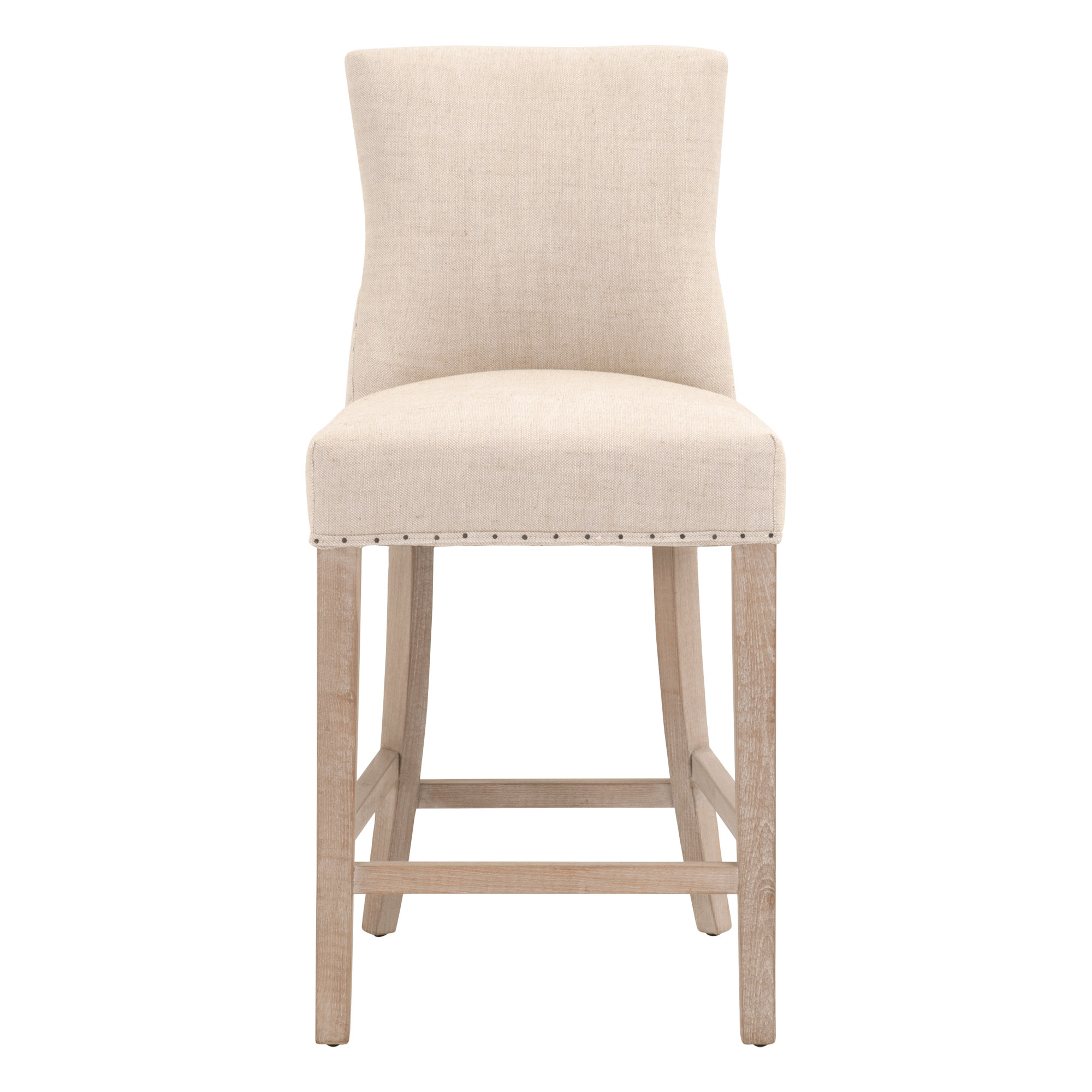 Essentials for Living Lourdes Counter Stool Bisque French Linen, Natural Gray Ash Gracious Style