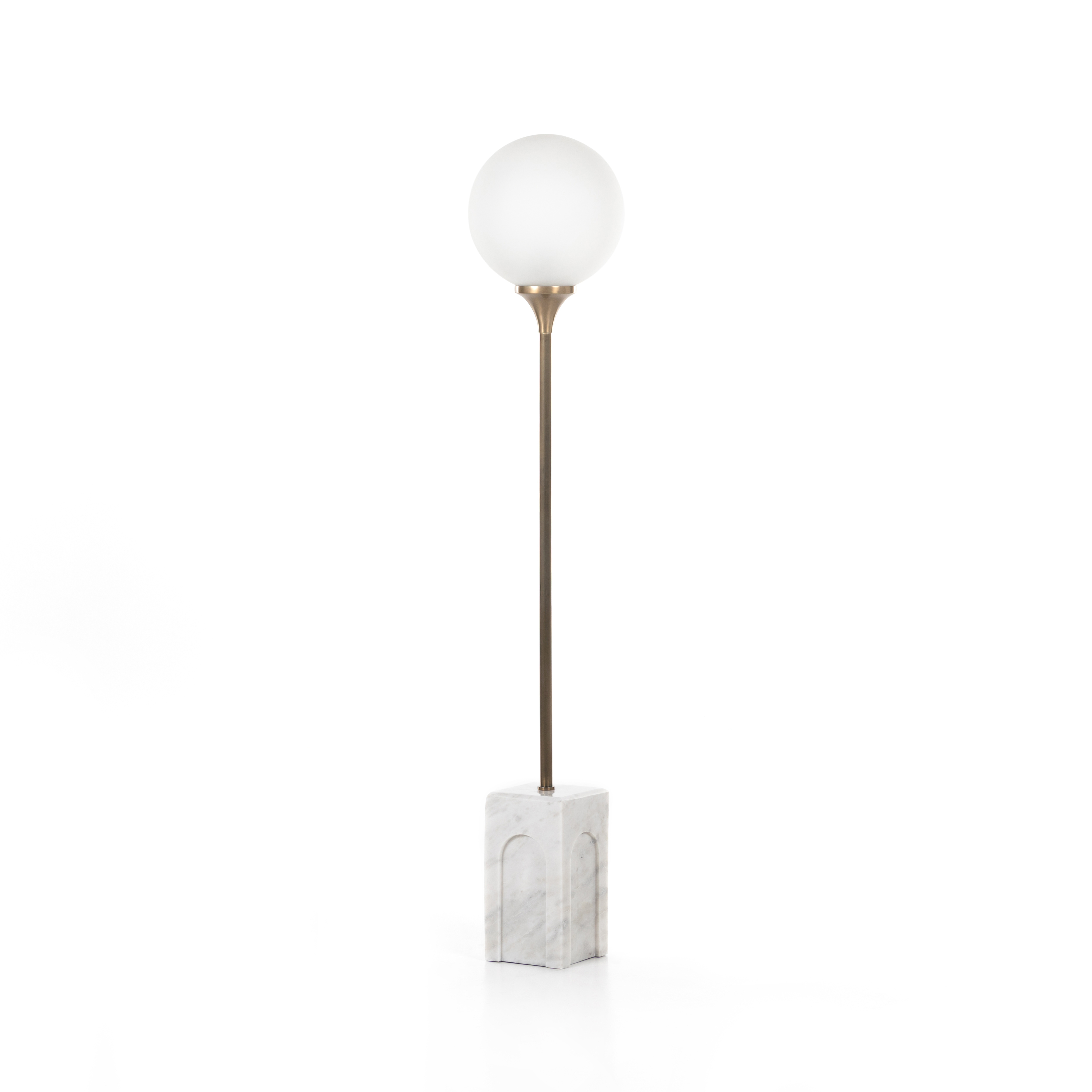 Four Hands Howie Floor Lamp Antique Brass Iron Gracious Style