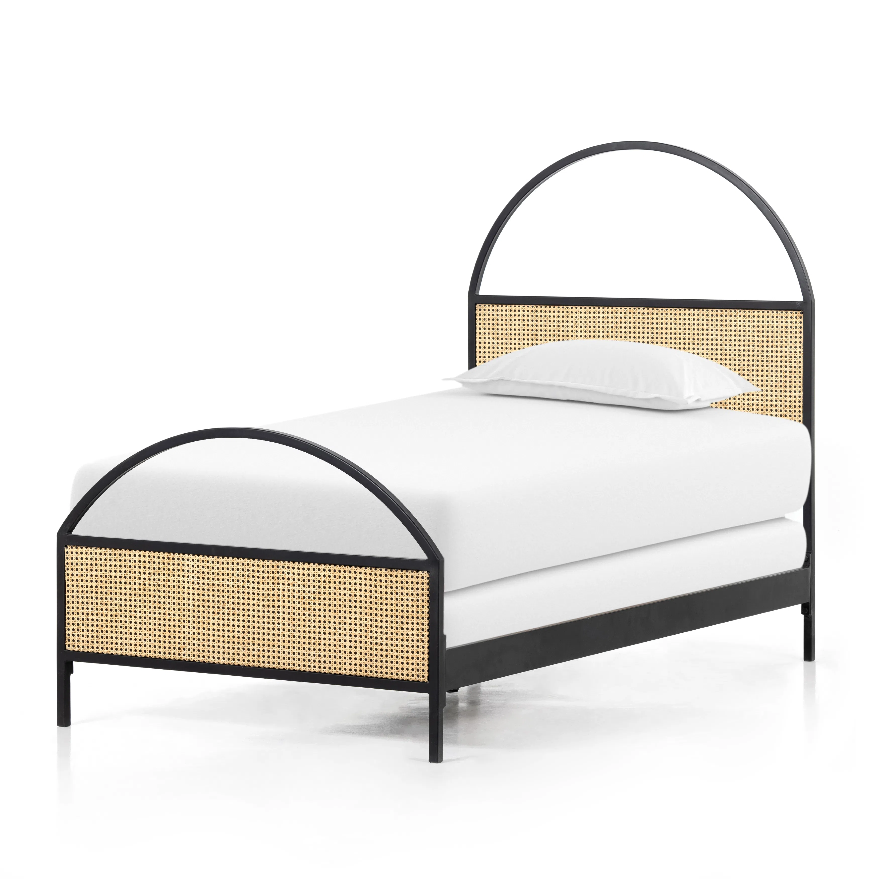 Tisdell Cane and Khaki Oak Wood Queen Bed