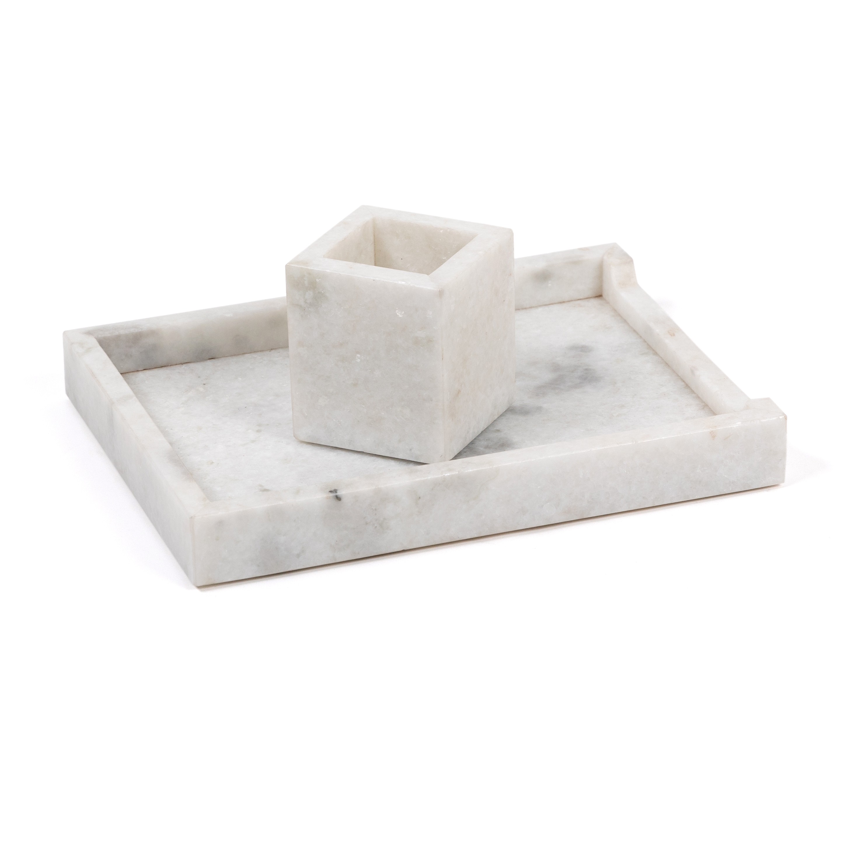 Four Hands Marble Desk Accessories Pearl White Gracious Style