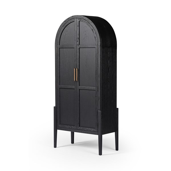 Four Hands Tolle Panel Door Drifted Matte Black Gracious Style
