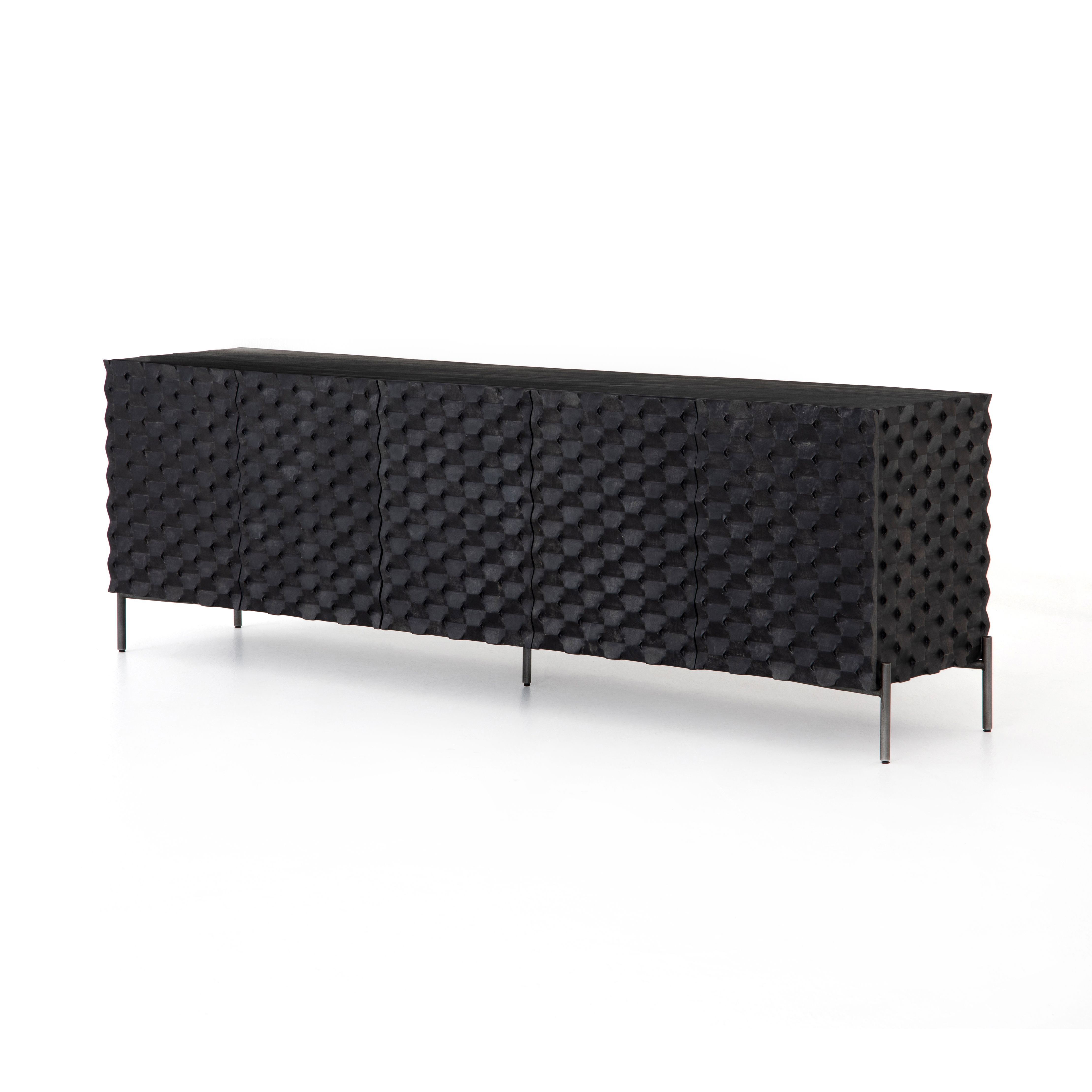 Four Hands Raffael Media Console Black Wash Gracious Style