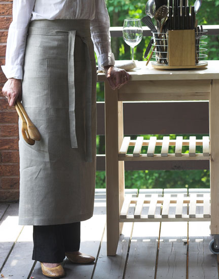 Garcon Linen Apron in Natural