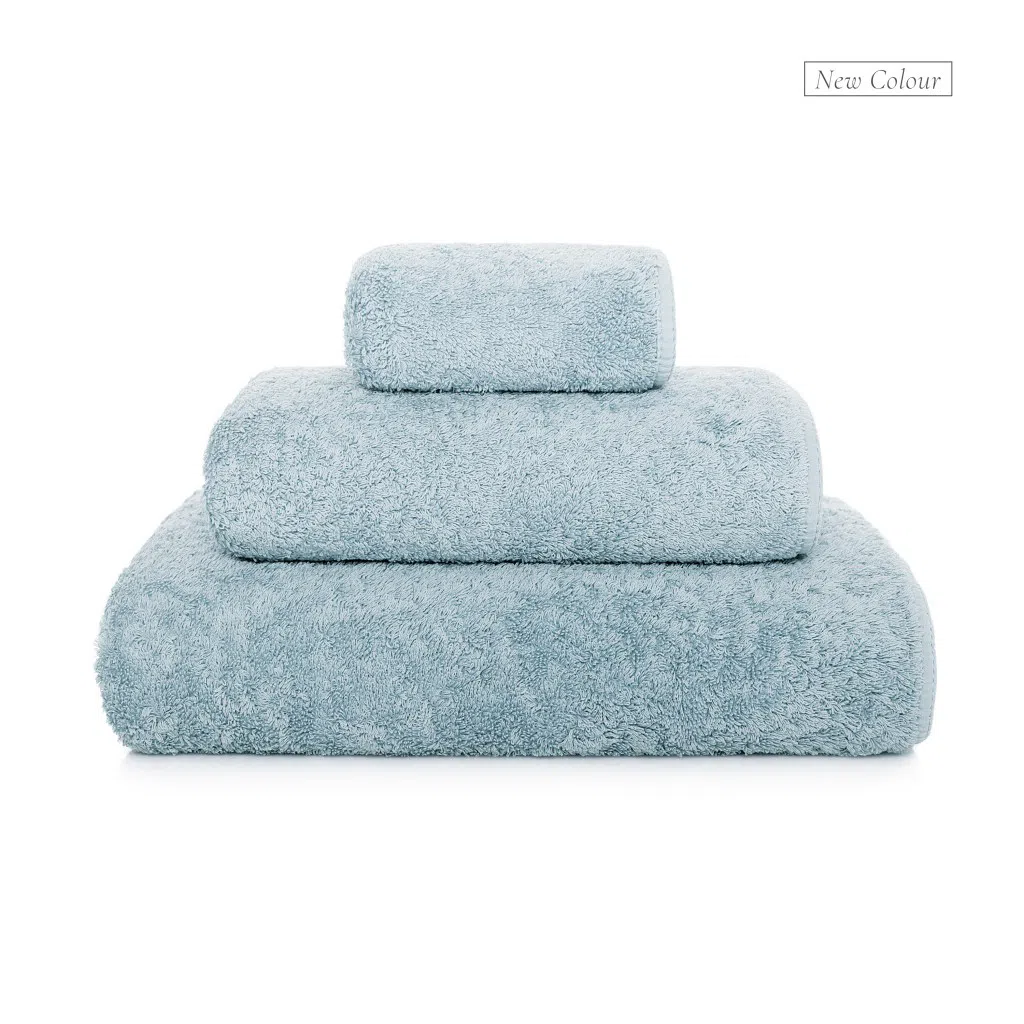 Bicolore Towel by Graccioza XL Hand Towel 20x39 - Sea Mist/White