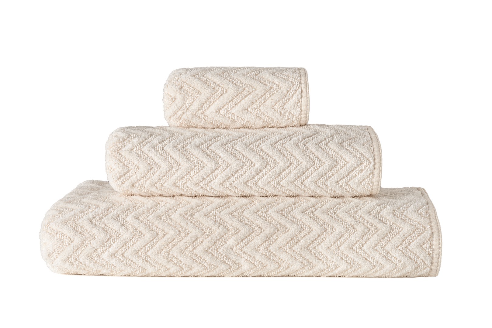 Graccioza Hamilton Cotton Chevron 600Gram Bath Towels Natural