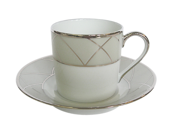 Haviland Clair De Lune Arcades Coffee Cup And Saucer Grey/Platinum 12.8 ...