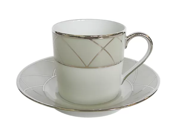 Essenza Sculpture Coffee cup & saucer Stone green 22 cl