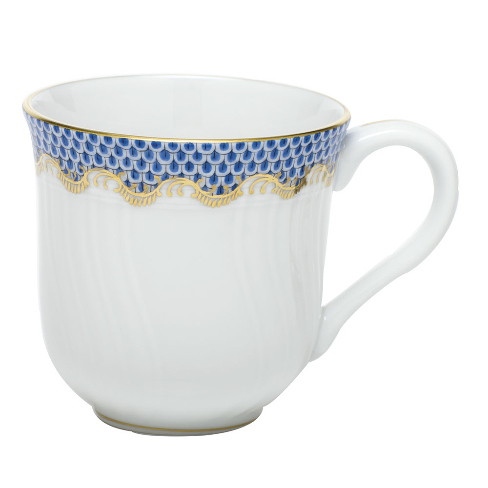 Herend Fish Scale White Blue Border Dinnerware | Gracious Style