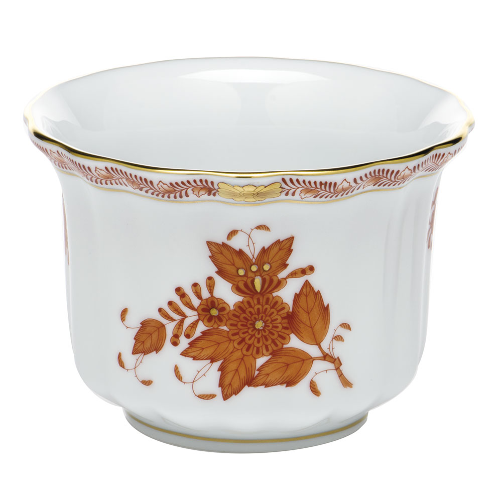 Herend Chinese Bouquet Rust Mini Cachepot 4.5"L X 4.5"H Gracious Style