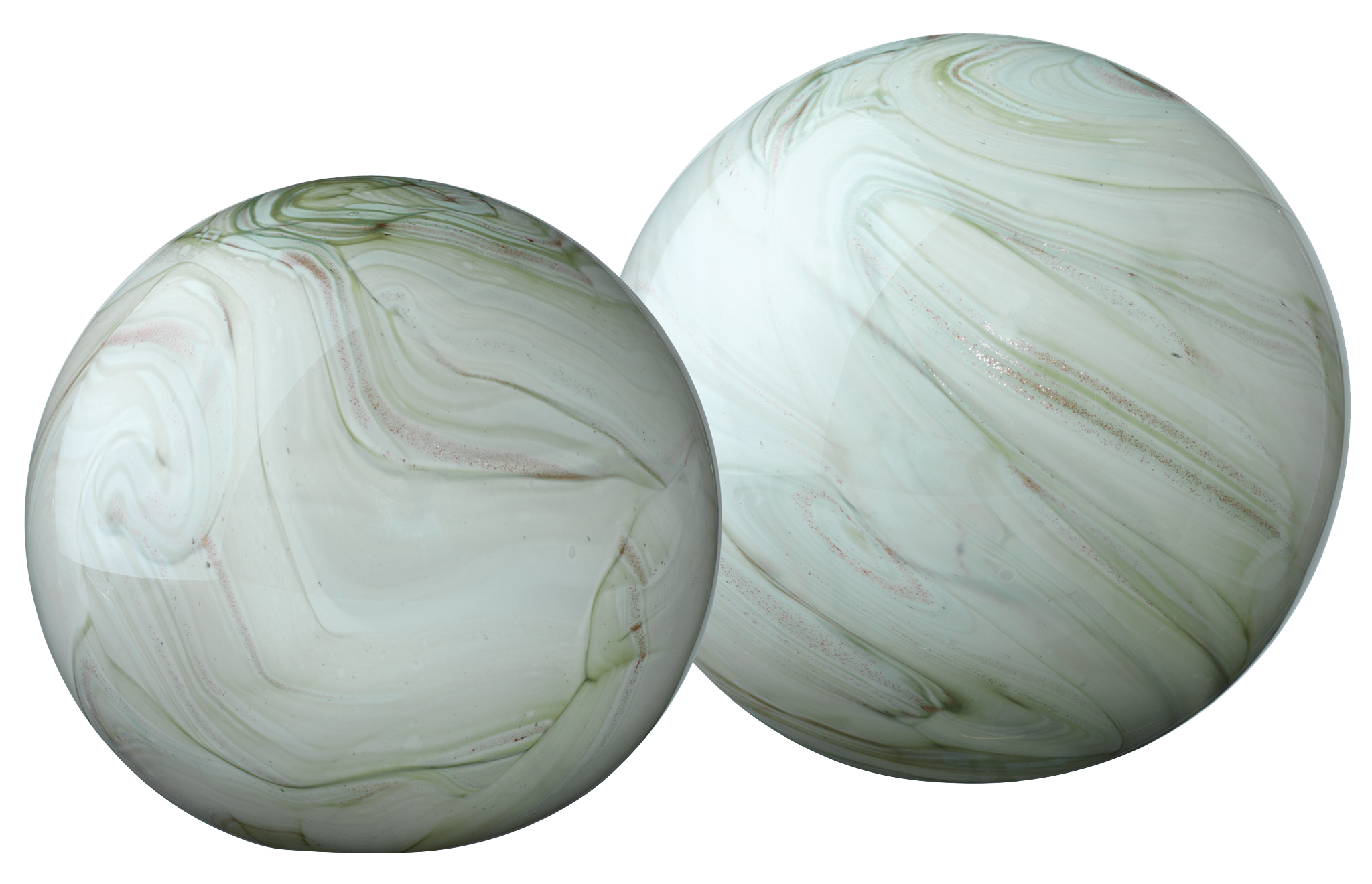 Jamie Young Cosmos Glass Balls Sage Swirl Gracious Style