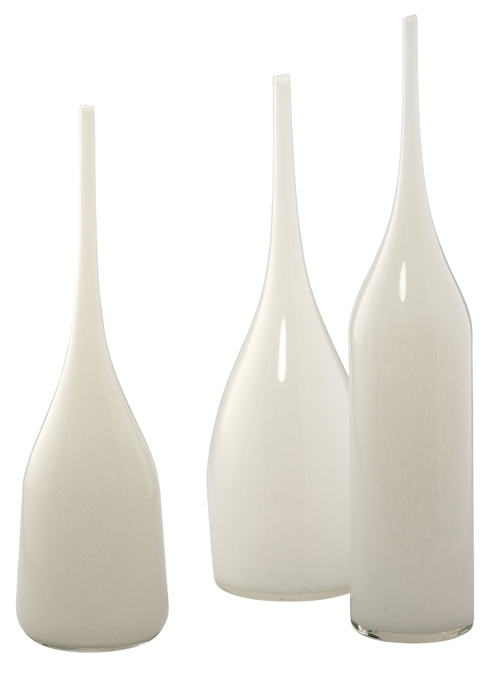 Jamie Young Pixie Decorative Vases Set Of 3 White Glass Gracious Style   7PIXI VAWH 