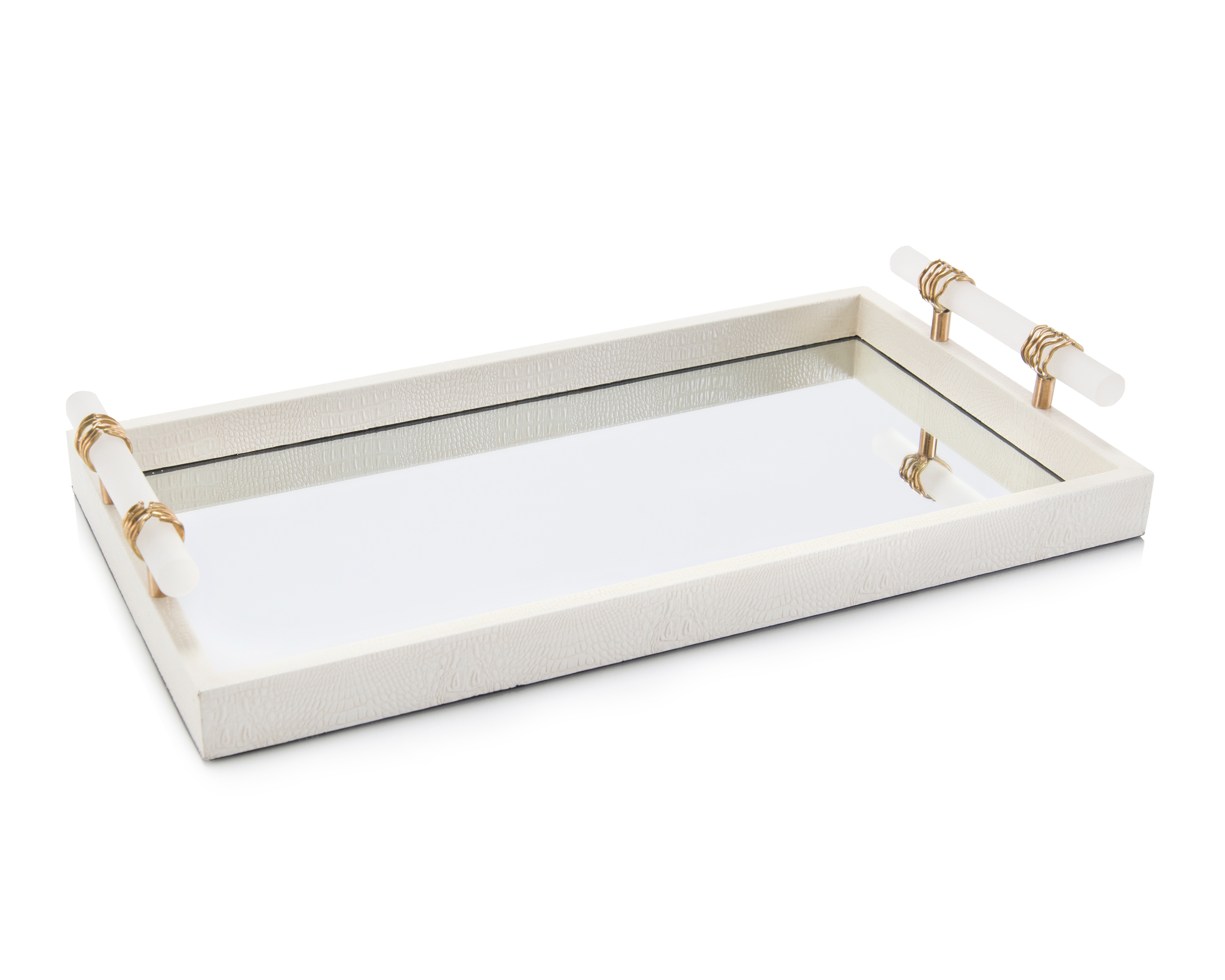 John-Richard Mirrored Tray with Alabaster Handles | Gracious Style