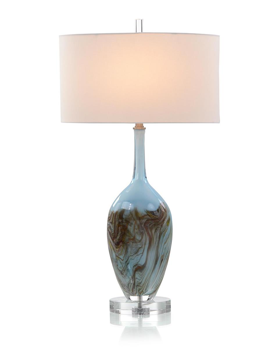 John-Richard Ice Blue Handblown Art Glass Table Lamp | Gracious Style