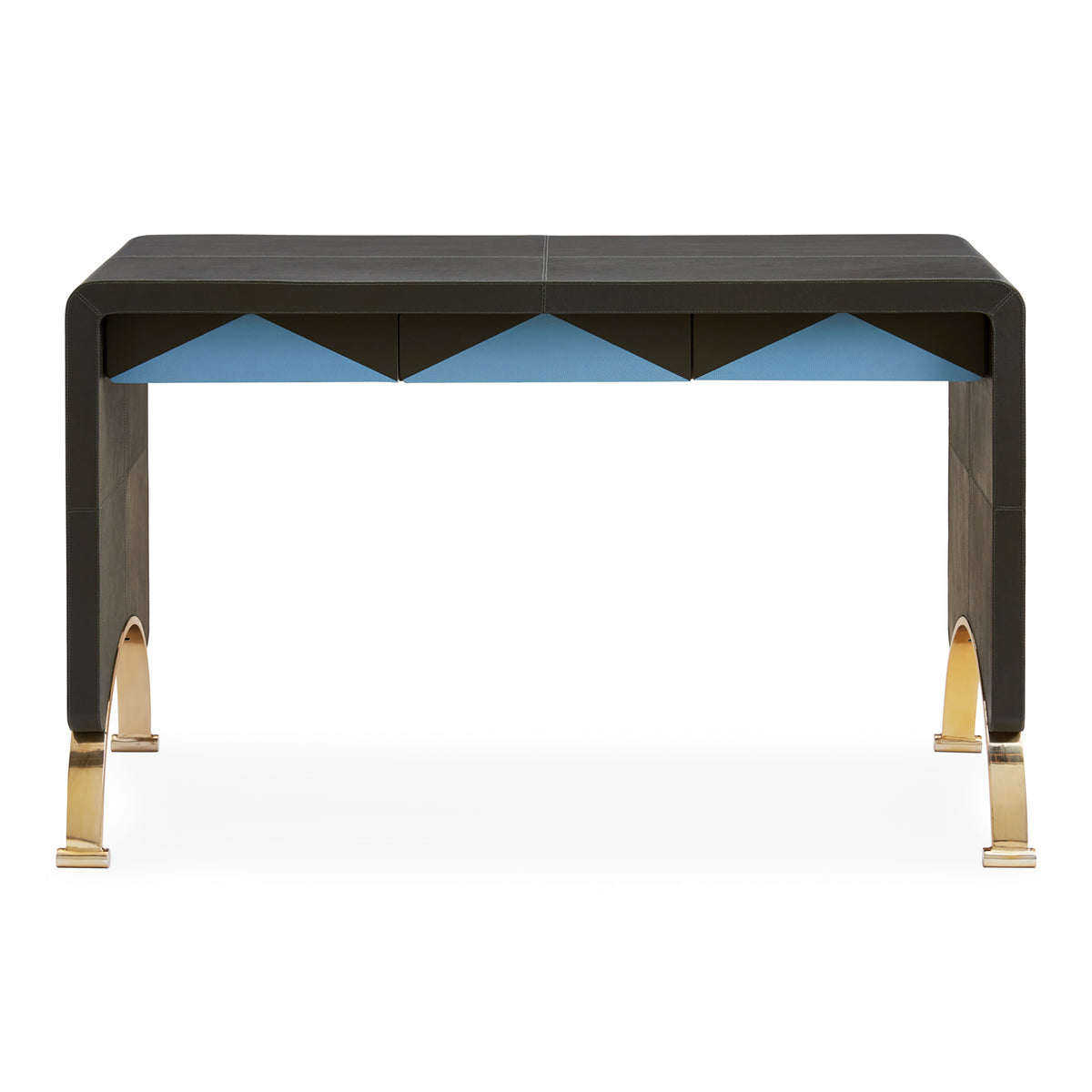 Jonathan Adler Arcade Leather Clad Console/Desk Gracious Style