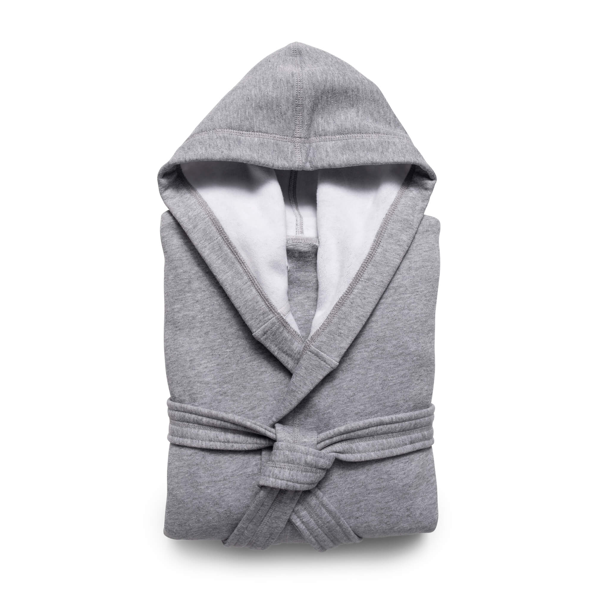 Kassatex Jersey Knit Hooded Bathrobe Grey Gracious Style