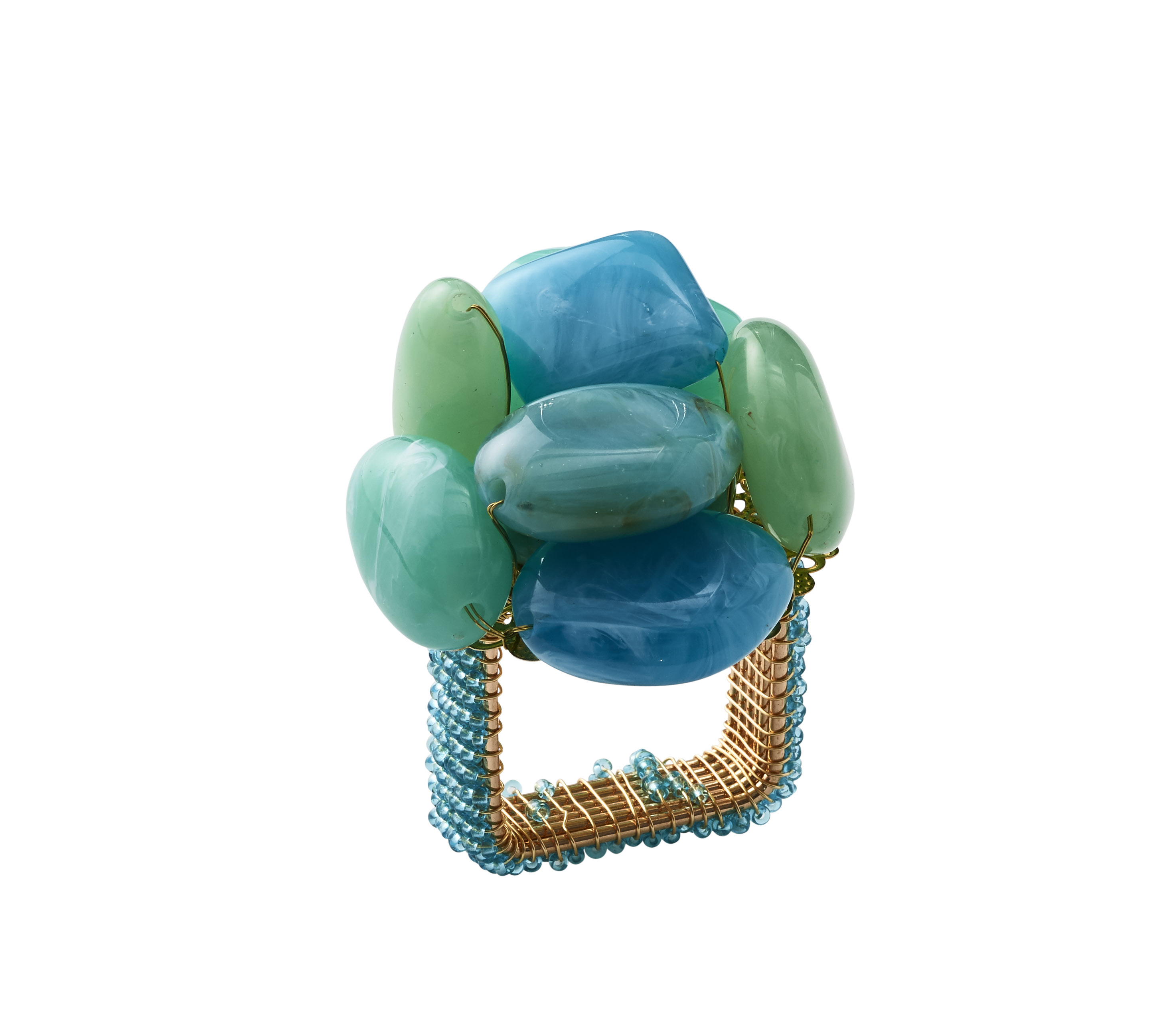 Kim Seybert Sea Stone Seafoam Napkin Rings Gracious Style