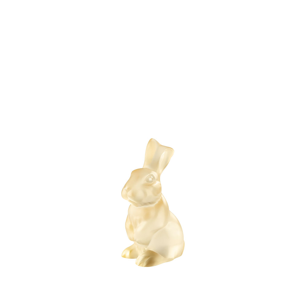 Lalique Toulouse Rabbit Sculpture, Gold Luster Crystal