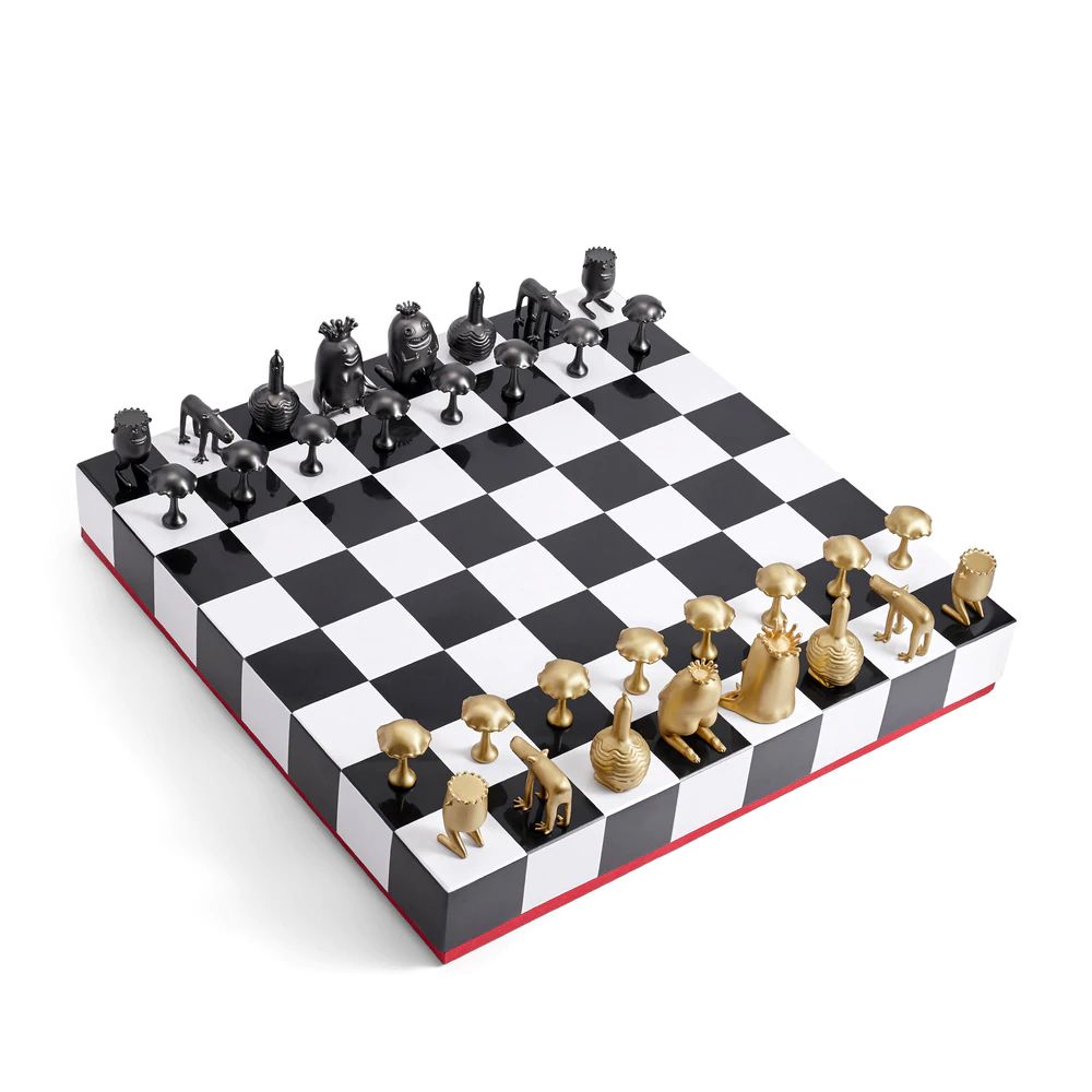 Chess Set - Black + Gold Handcrafted Beautiful Decorative Table Games -  L'OBJET