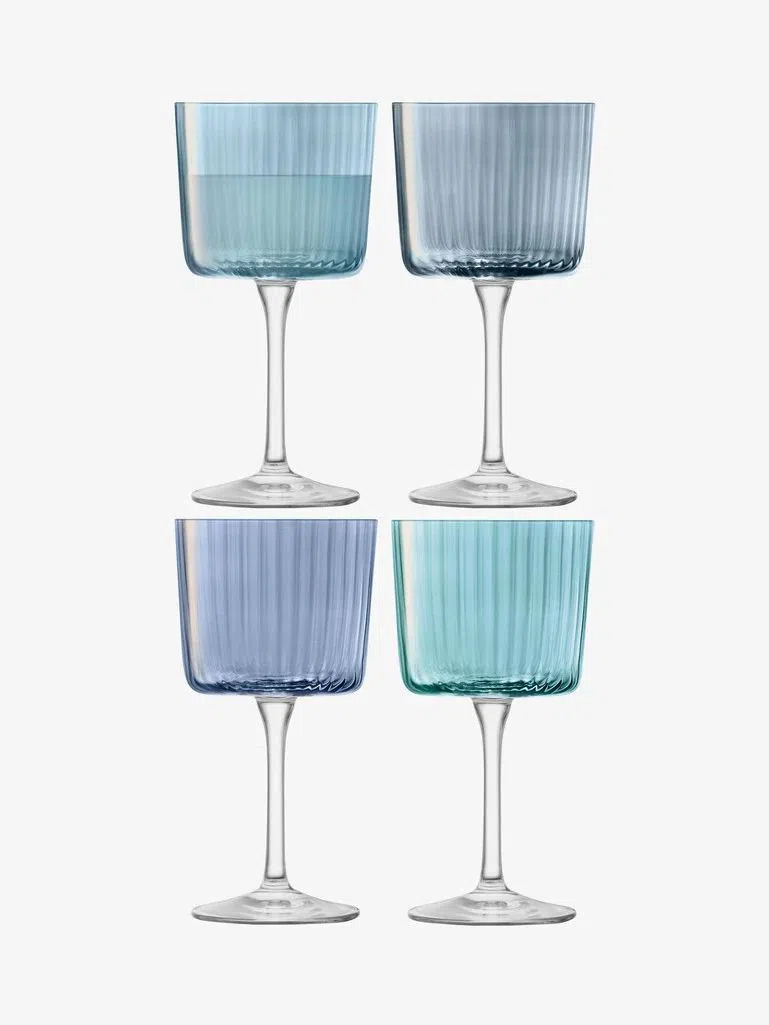 LSA Dapple Wine Glass, Set of 2 - Blue