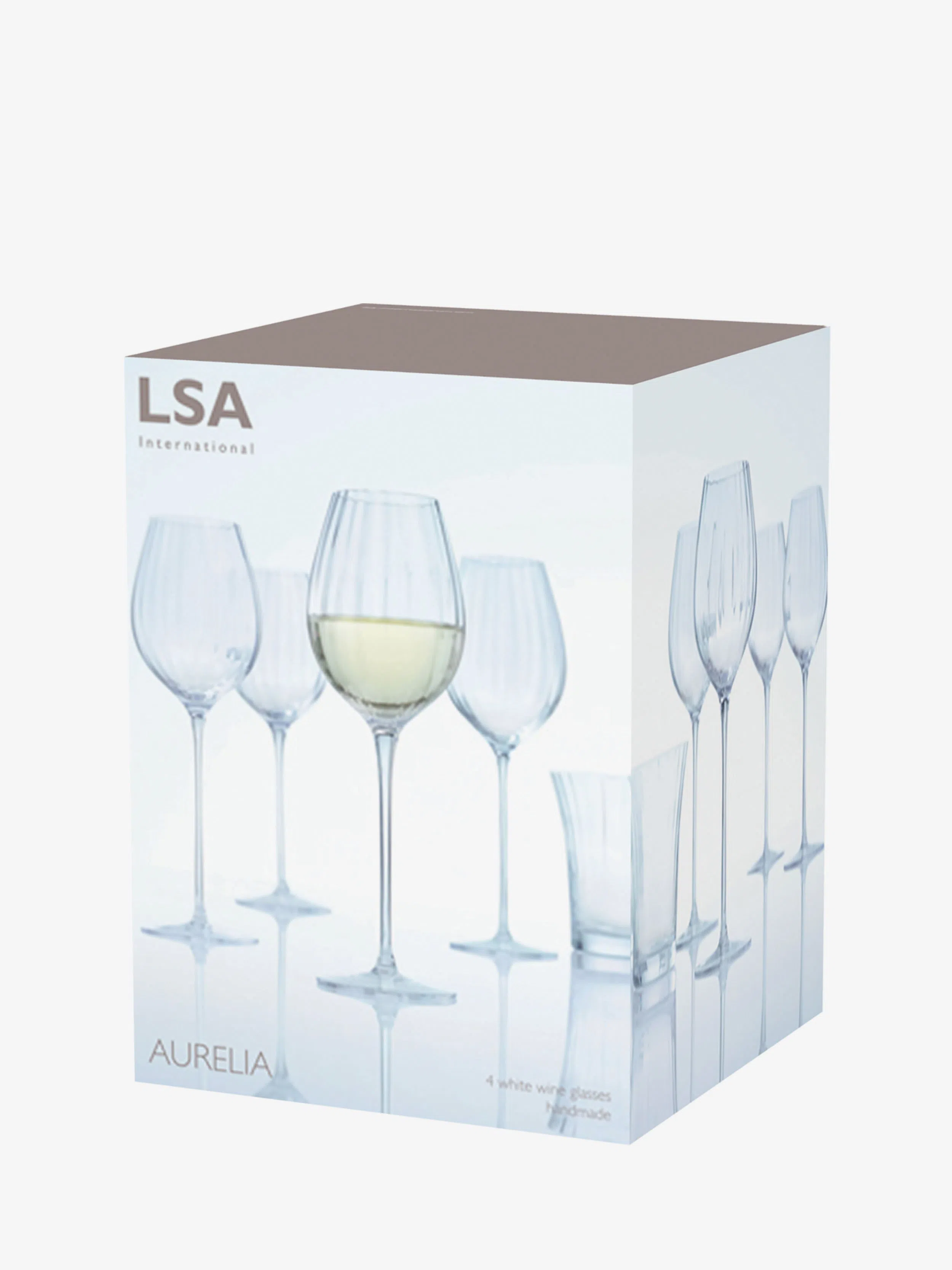 LSA International Otis White Wine Glasses Set of 4