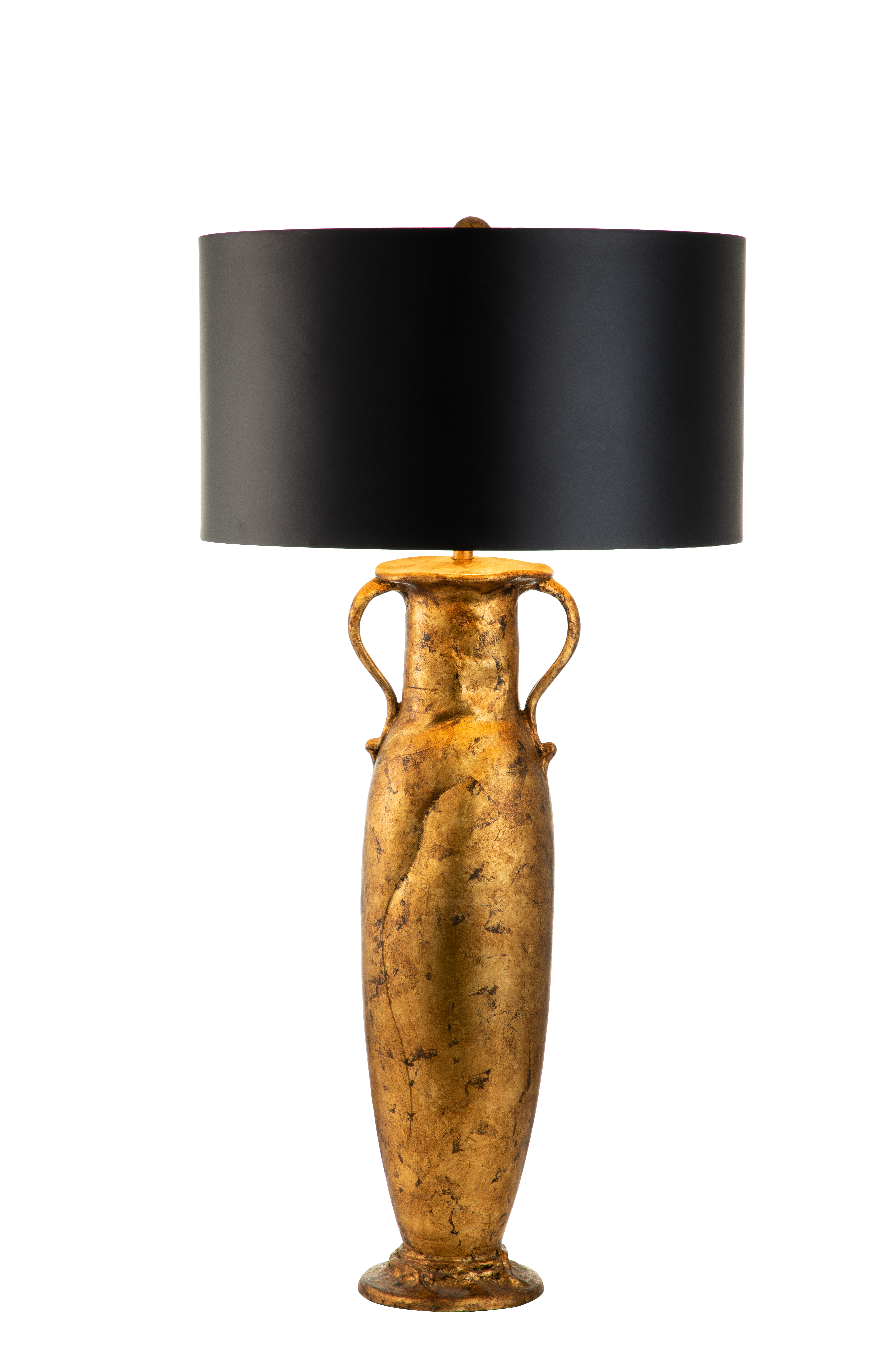 Clove Stem Buffet Table Lamp With Black Shade – Bone & Brass