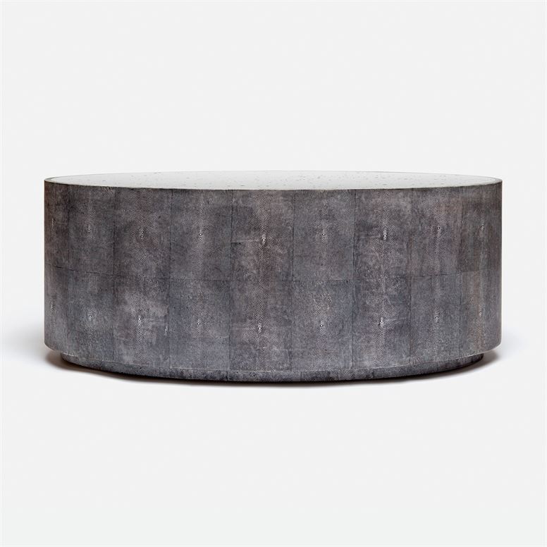 Made Goods Cara Oval Coffee Table 48 in L x 24 in W x 18 in H Cool Gray