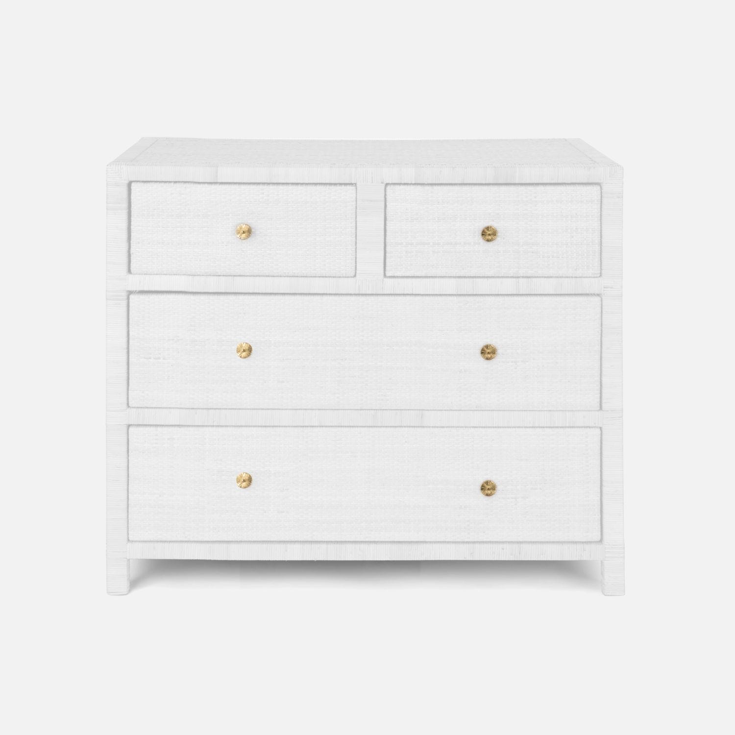 Made Goods Isla Dresser 36 in L X 18 in W X 30 in H White Peeled Rattan Gracious Style