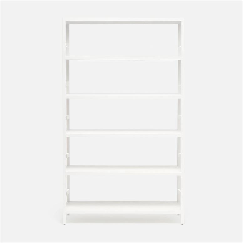 Made Goods Jake Bookcase Designer White 42 in L x 18 in W x 79 in H