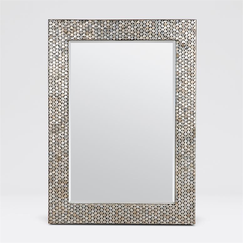 Made Goods Killian 30 in W X 42 in H Rectangular Gray/Silver Capiz ...