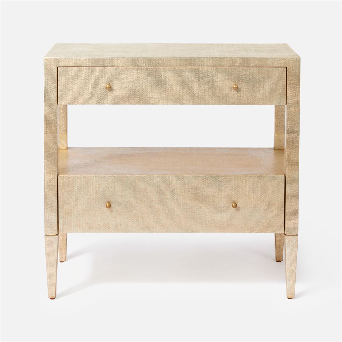 Made Goods Conrad Nightstand 30 in L x 18 in W x 28 in H Champagne Faux