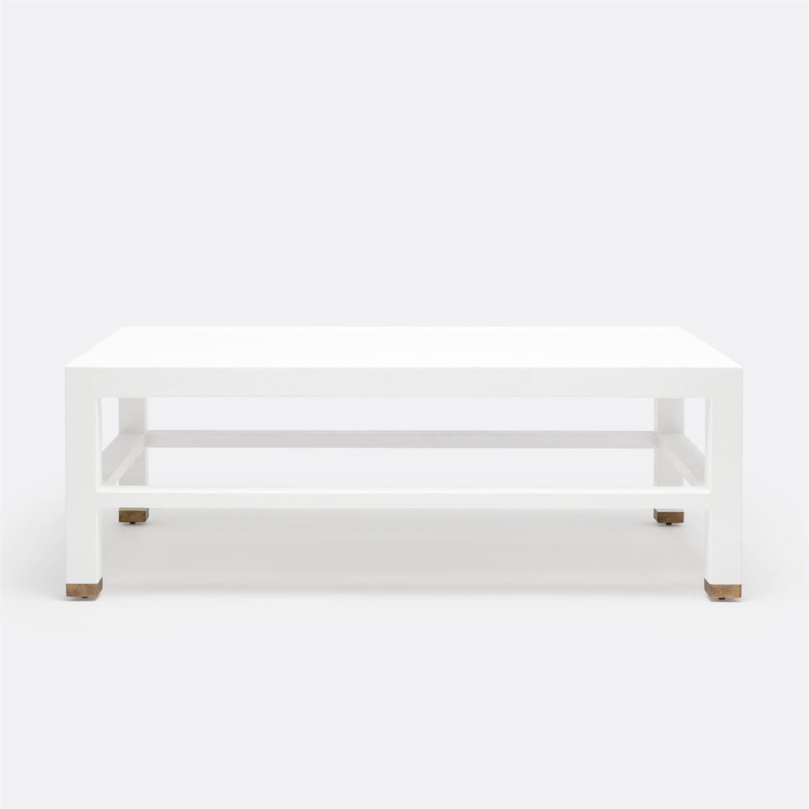 Made Goods Jarin Coffee Table Designer White Faux Belgian Linen