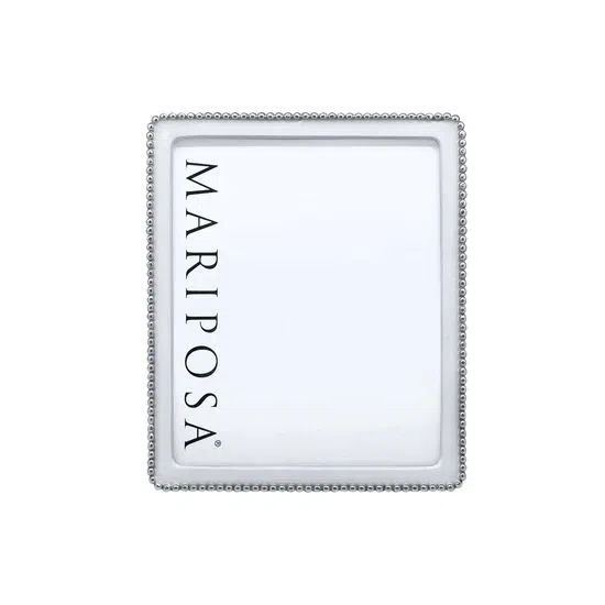 Mariposa White Leather with Metal Border 4x6 Frame