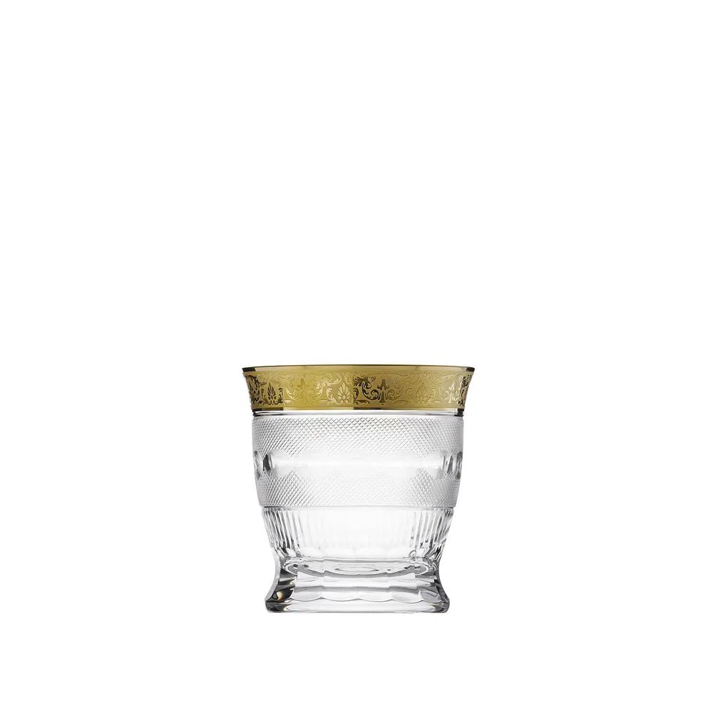 Moser Splendid Double Old Fashioned 24-Carat Gold (Relief Decor) Clear 12.5  oz