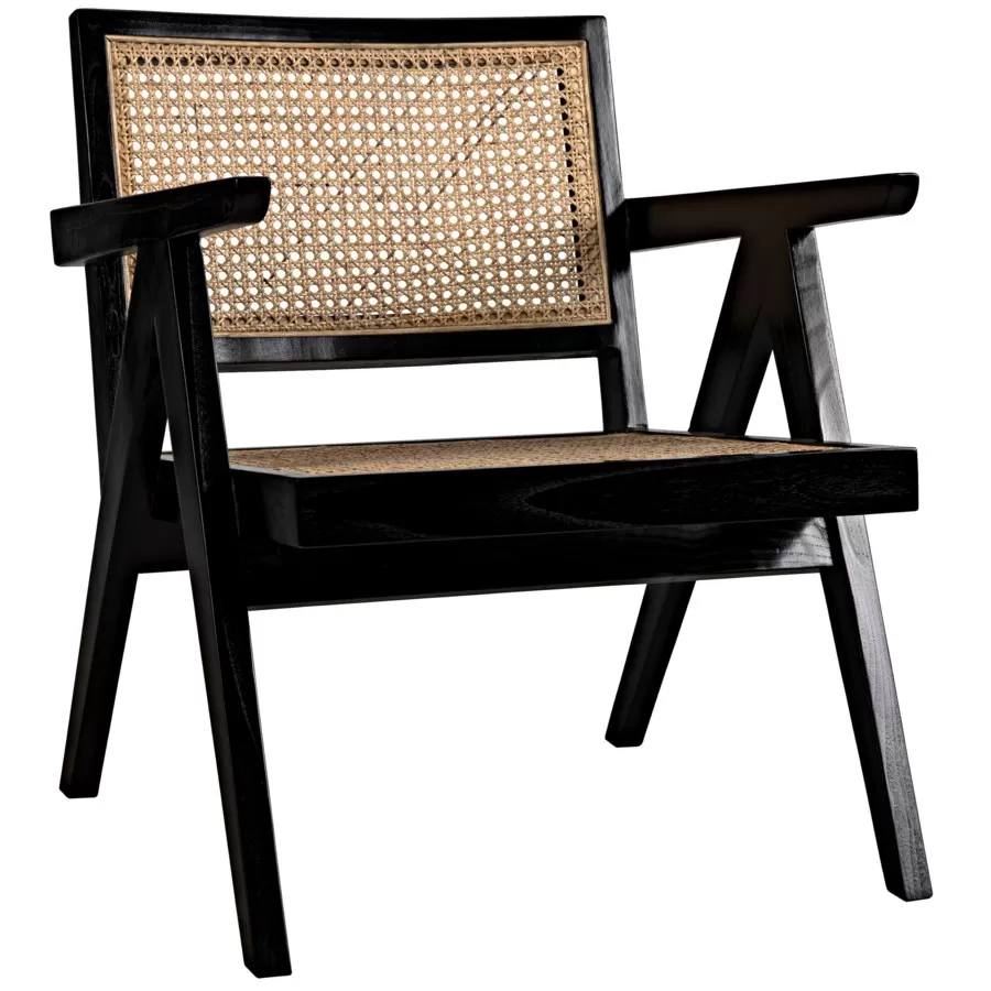 Jude Chair with Caning, Black