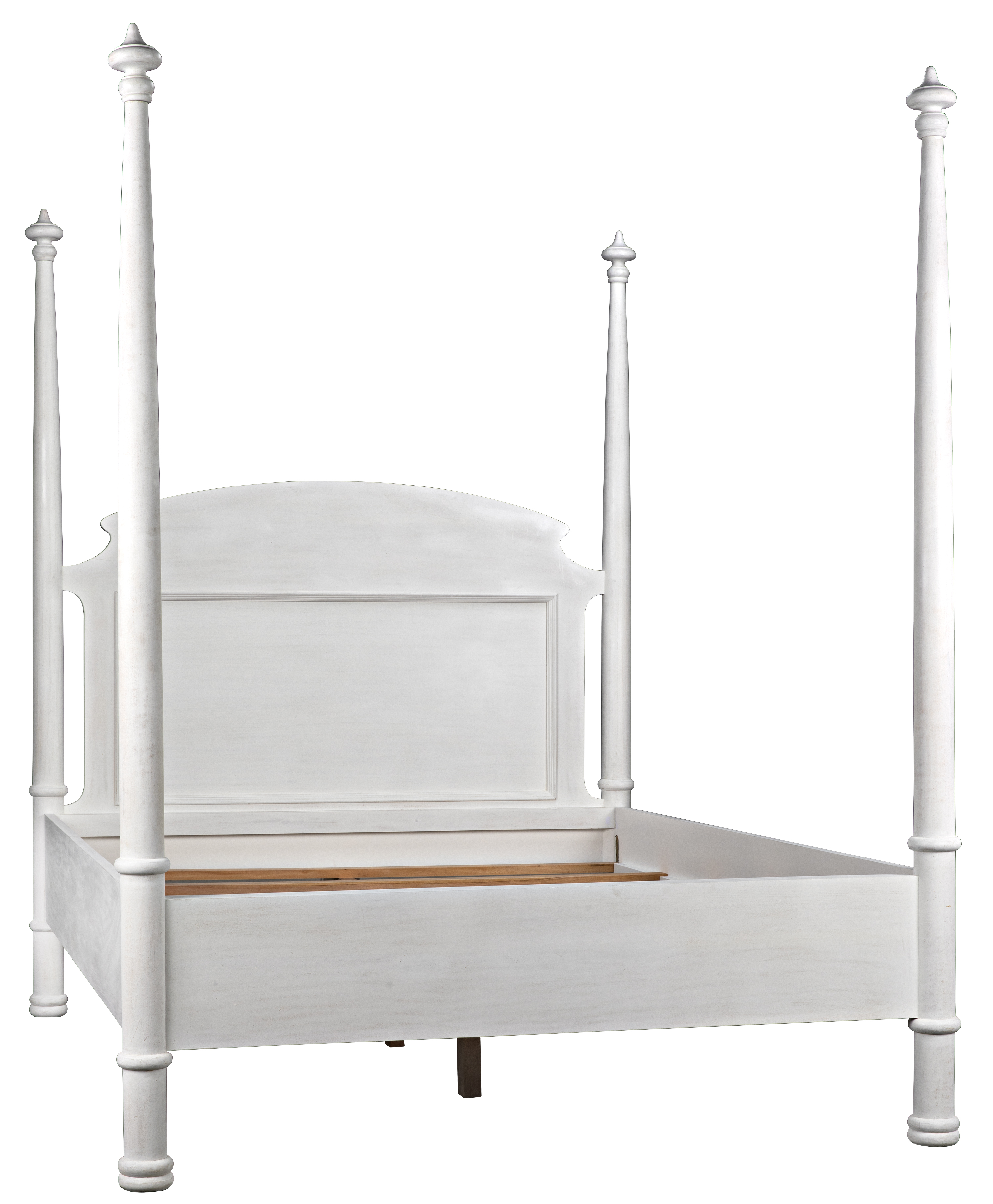 Noir Douglas Bed, Queen, White Washed Gracious Style