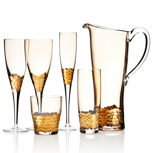 Gold Paillette Stemware