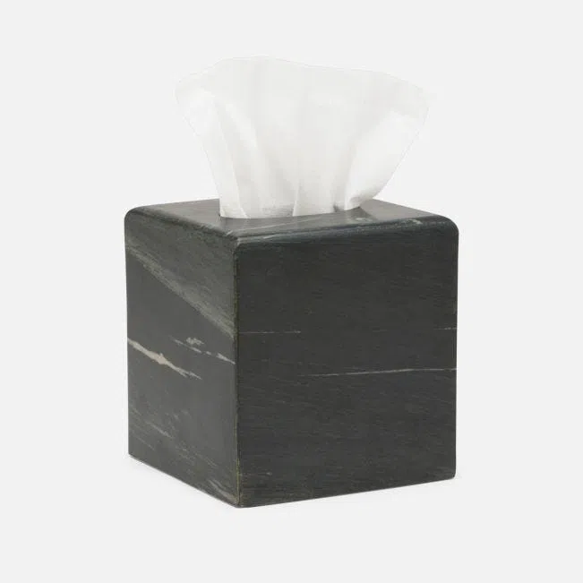 Bone Domino Black Tissue Box