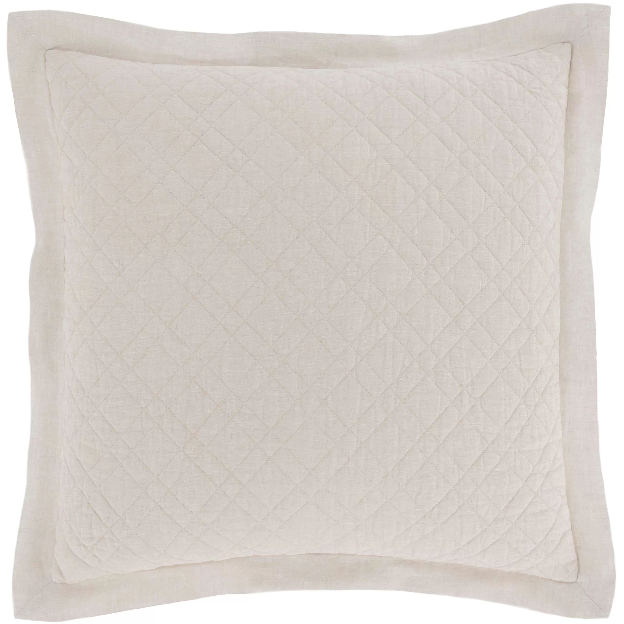 Washed Linen Natural Quilted Sham