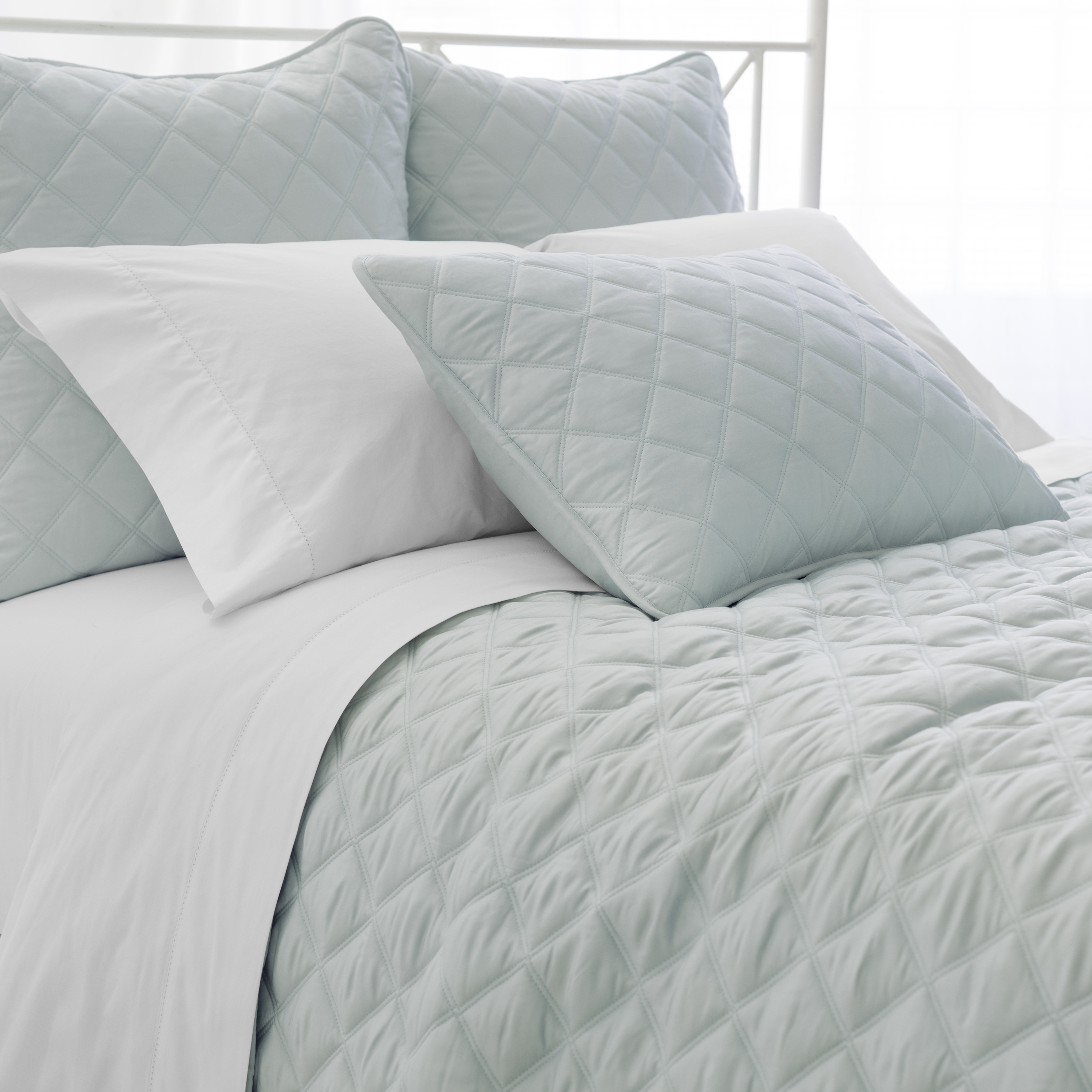 Pine Cone Hill Quilted Silken Solid Robin S Egg Blue Bedding