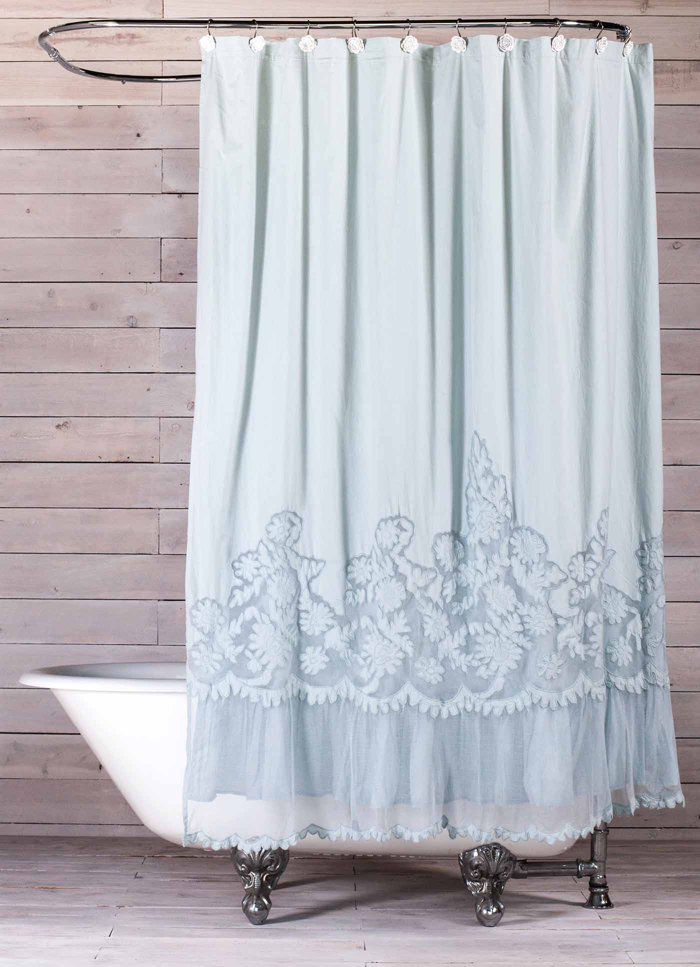 Pom Pom at Home Caprice Aqua Shower Curtain Gracious Style