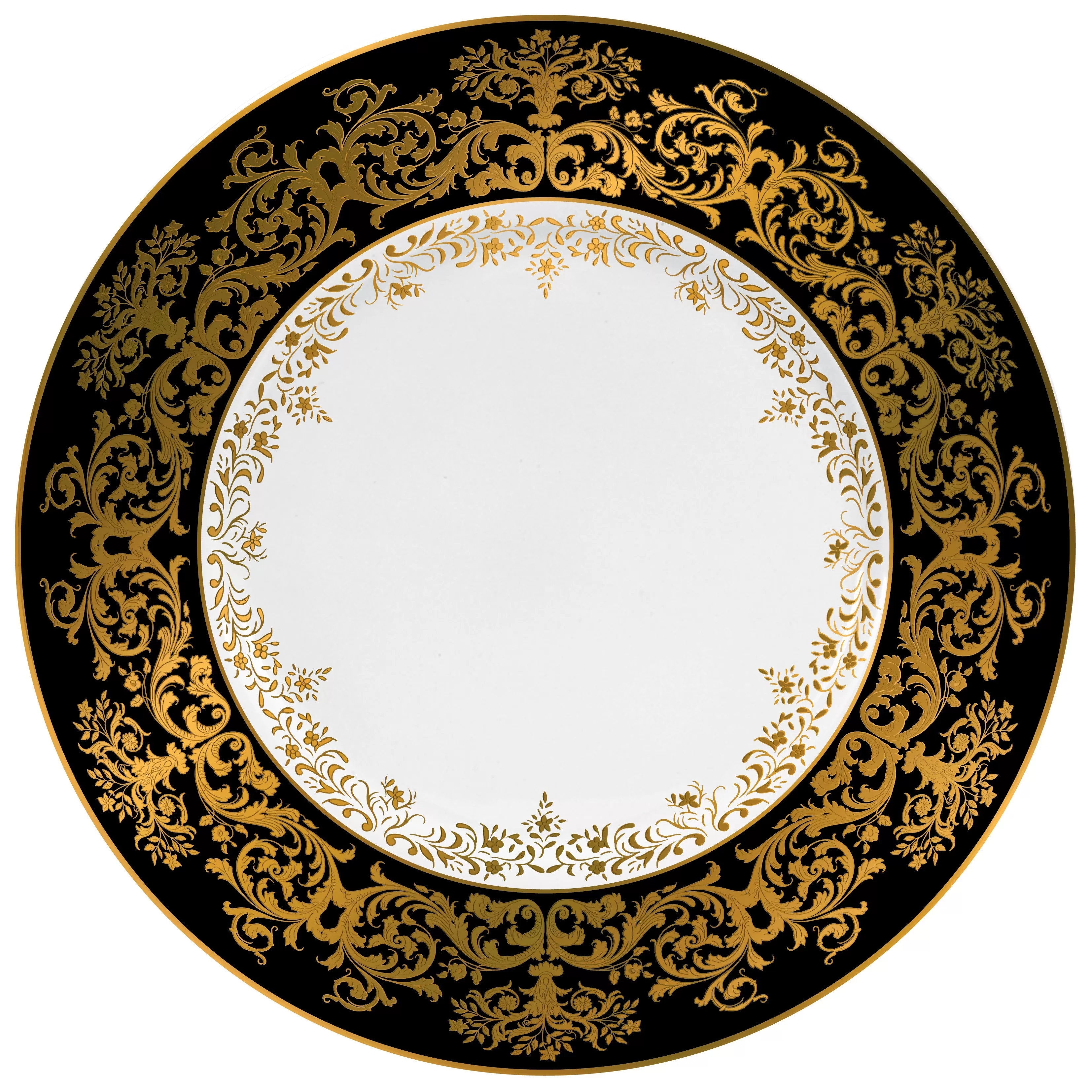 Raynaud Marignan Or/GoldBlack Oval platter 16.1417 x 11.811 in