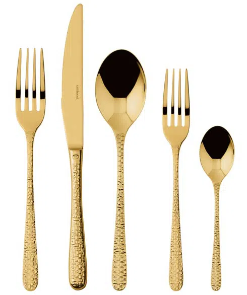 Vera Gold Dipped Flatware - White