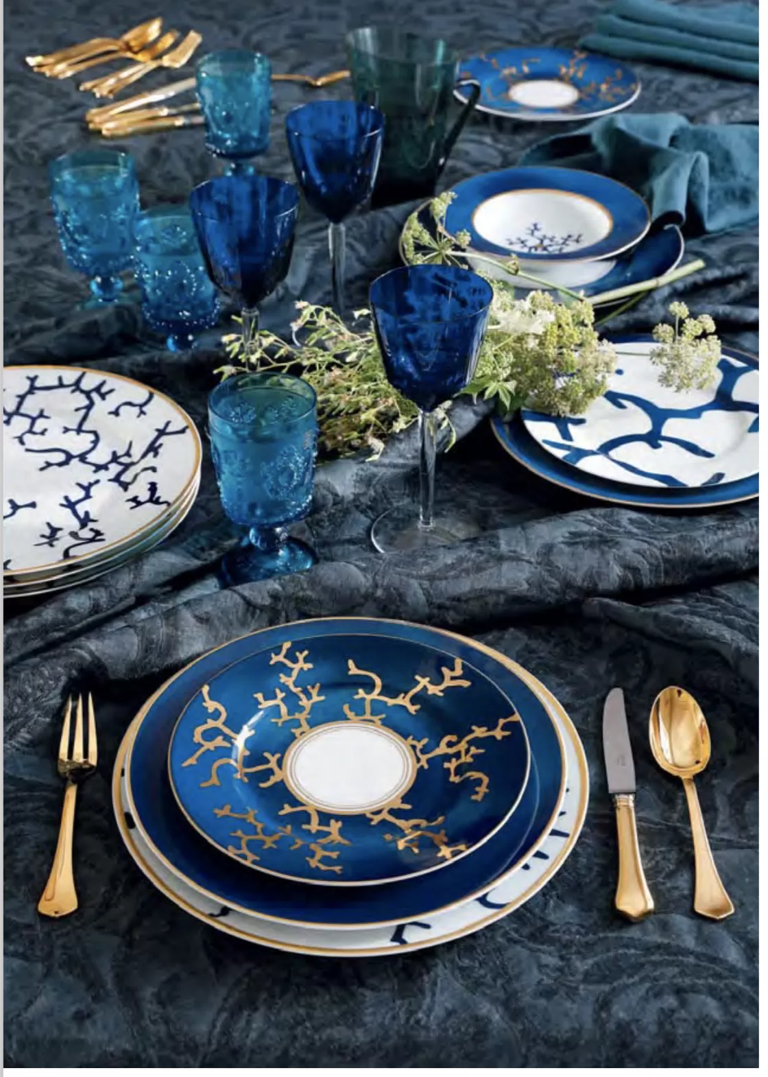 Raynaud Christbal クリストバル サイドディッシュ Raynaud Cristobal Marine Flat Chop Plate Diam 11.6 in | Gracious Style