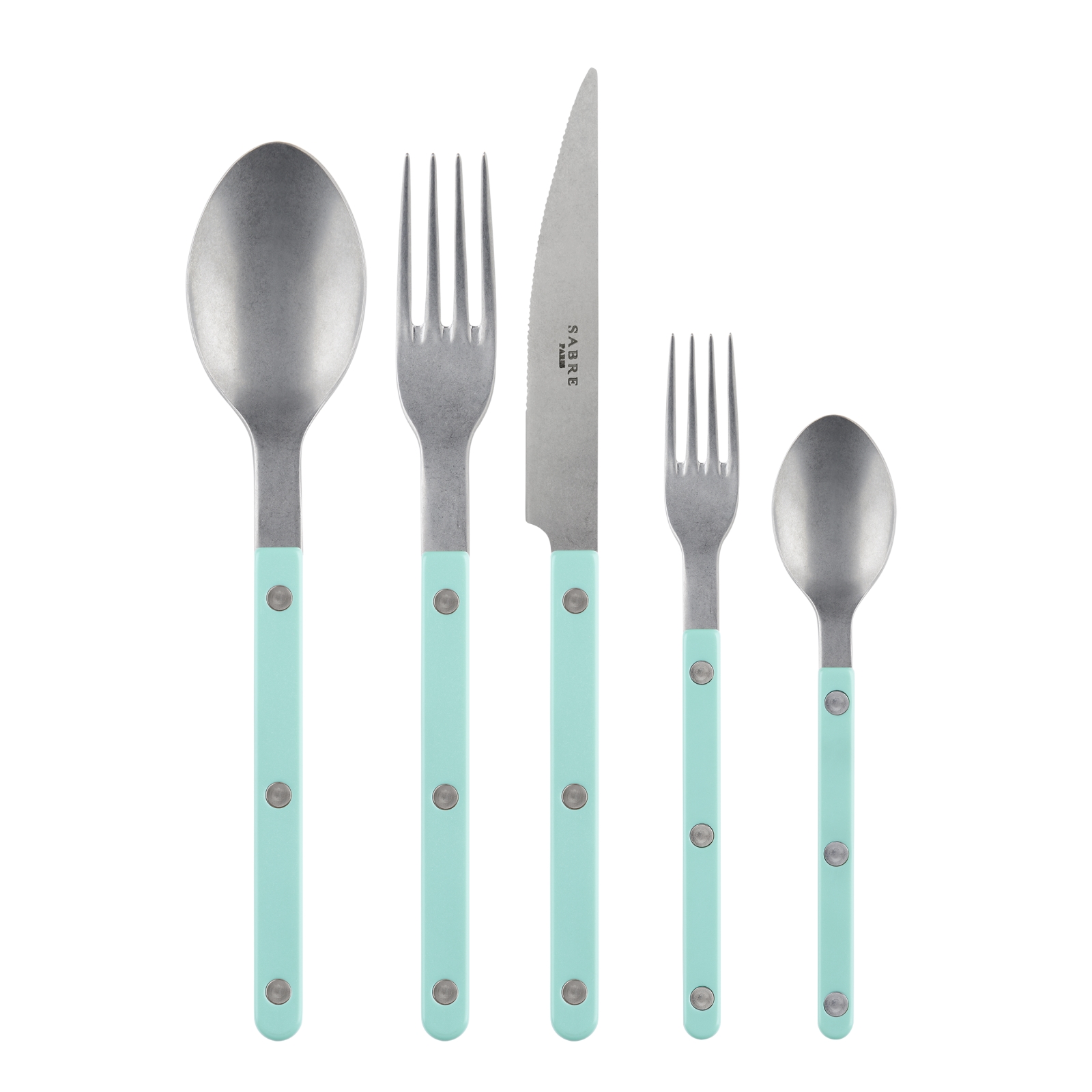 Sabre Bistrot Vintage Uni Matte Pastel Green Flatware Gracious Style