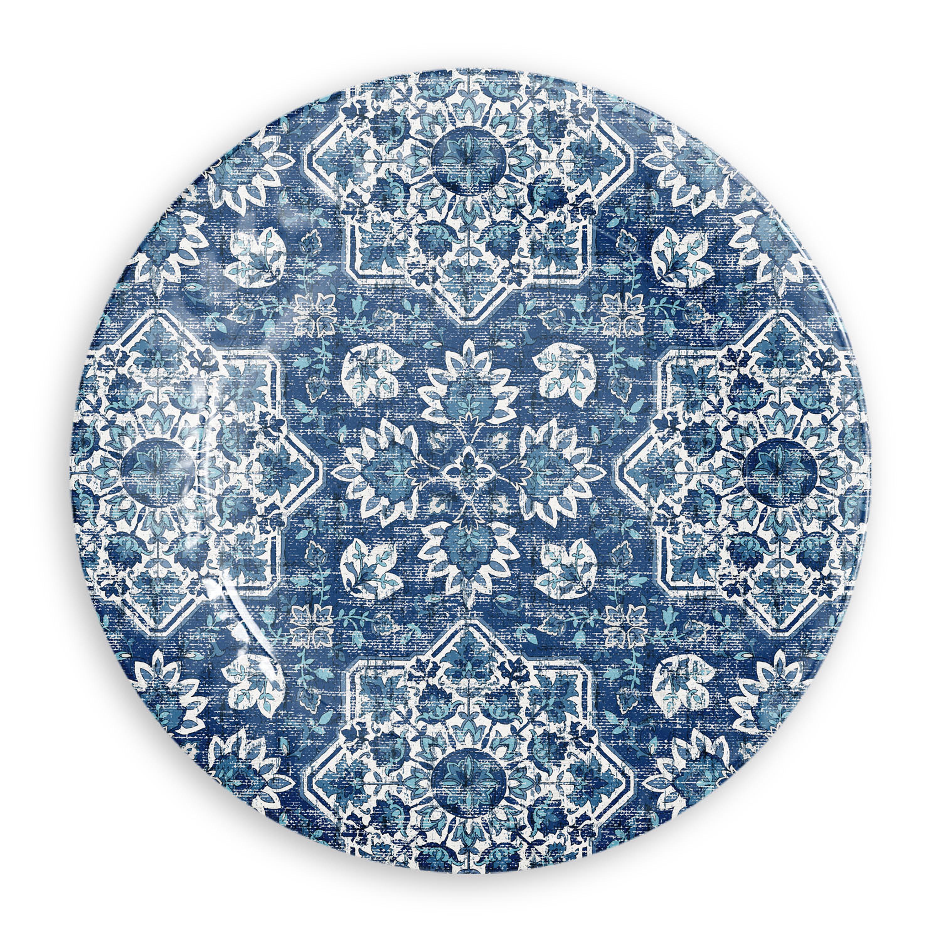 TarHong Atlantic Blue Medallion Melamine Dinnerware Gracious Style
