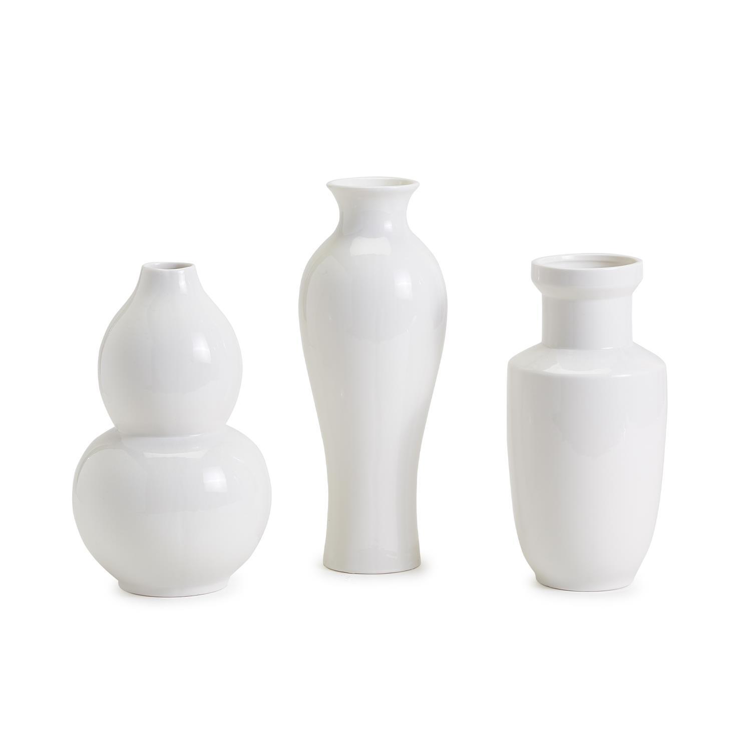 Tozai Imperial White Set Of 3 Hand Turned Vases Porcelain Gracious Style   FSN140 S3 