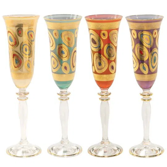 Vietri Rainbow Assorted Martini Glasses - Set of 4